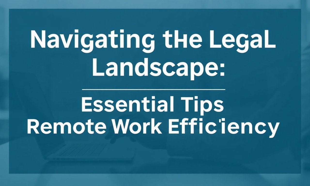 Navigating the Legal Landscape: Essential Tips for Remote Work Productivity